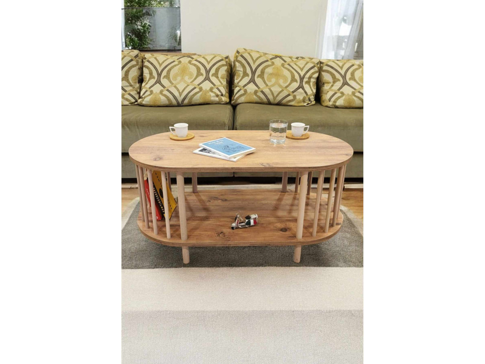 Drewniany stolik kawowy „Peka-0111” – 90 x 43 x 45 cm – sosna