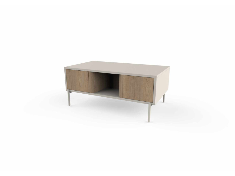Drewniany stolik kawowy „VENTRO” – 100 x 42 x 60 cm – kamionka