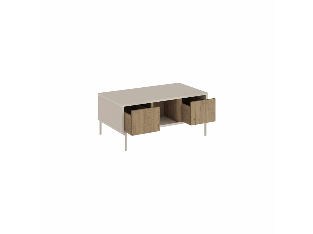 Drewniany stolik kawowy „VENTRO” – 100 x 42 x 60 cm – kamionka