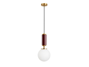 Metalowa lampa wisząca „Moira” – 15 x 15 x 120 cm – czerwona
