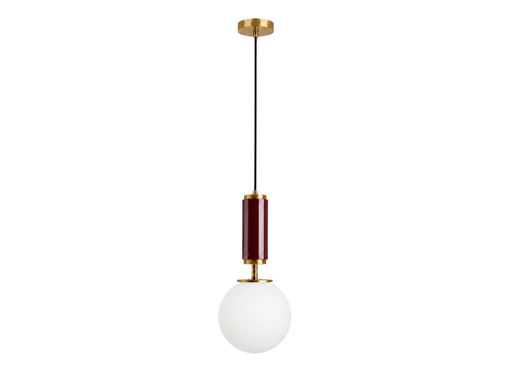 Metalowa lampa wisząca „Moira” – 15 x 15 x 120 cm – czerwona