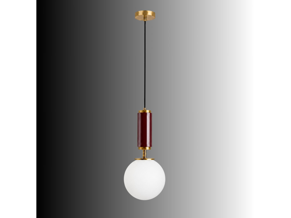 Metalowa lampa wisząca „Moira” – 15 x 15 x 120 cm – czerwona