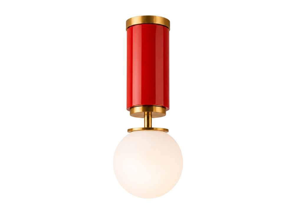 Metalowa lampa sufitowa „Moira” – 15 x 15 x 38 cm – czerwona