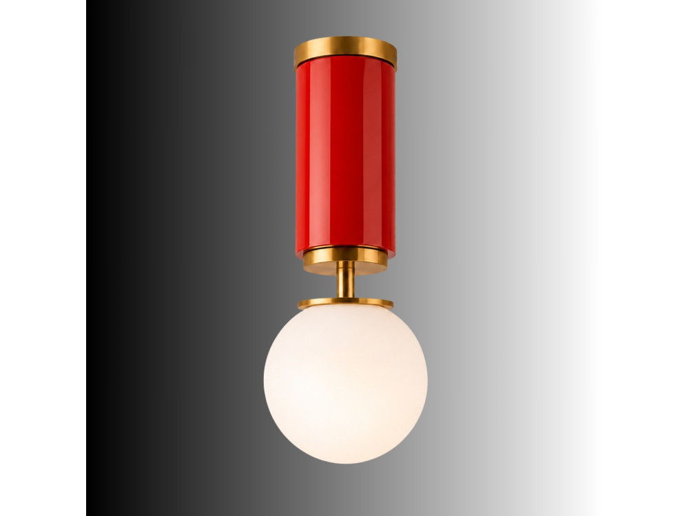 Metalowa lampa sufitowa „Moira” – 15 x 15 x 38 cm – czerwona