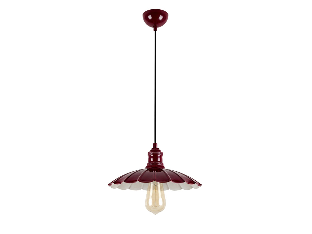 Metalowa lampa wisząca „Volan” – 25 x 25 cm – kolor bordowy