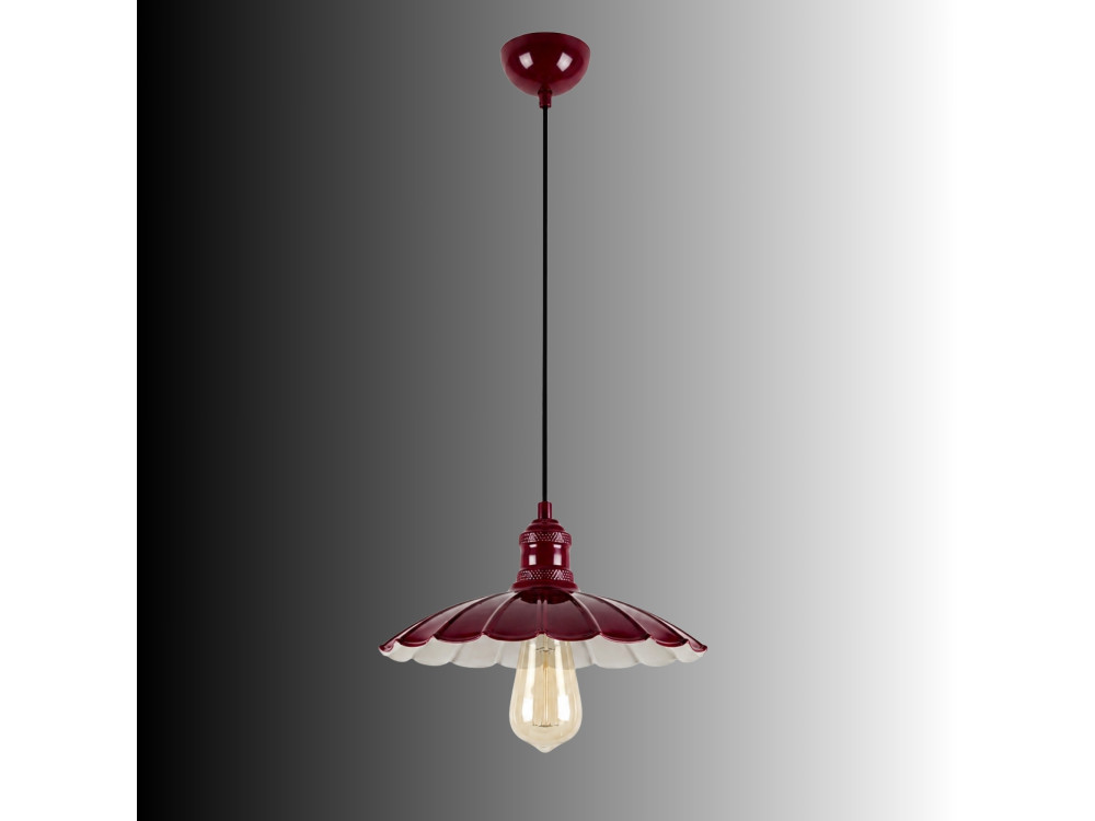Metalowa lampa wisząca „Volan” – 25 x 25 cm – kolor bordowy