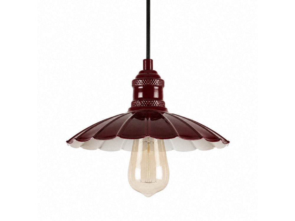 Metalowa lampa wisząca „Volan” – 25 x 25 cm – kolor bordowy