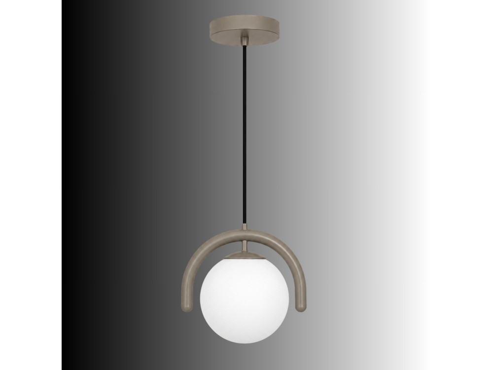Metalowa lampa wisząca „GEDIK-20441” – 20 x 20 cm – szara