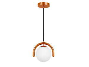Metalowa lampa wisząca „GEDIK-20441” – 20 x 20 cm – brązowo-pomarańczowa