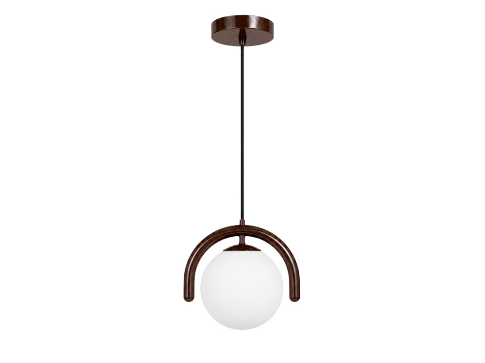 Metalowa lampa wisząca „GEDIK-20441” – 20 x 20 cm – brązowa