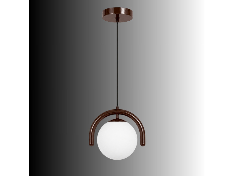 Metalowa lampa wisząca „GEDIK-20441” – 20 x 20 cm – brązowa