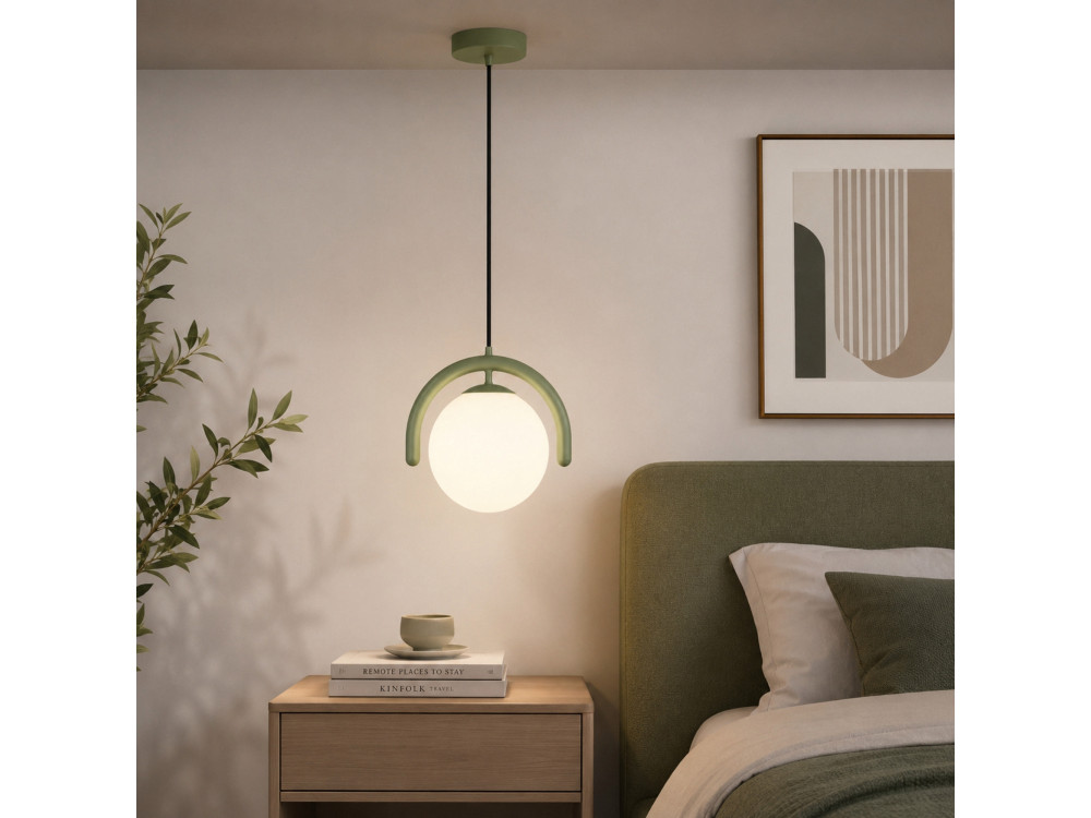Metalowa lampa wisząca „GEDIK-20441” – 20 x 20 cm – kolor miętowy