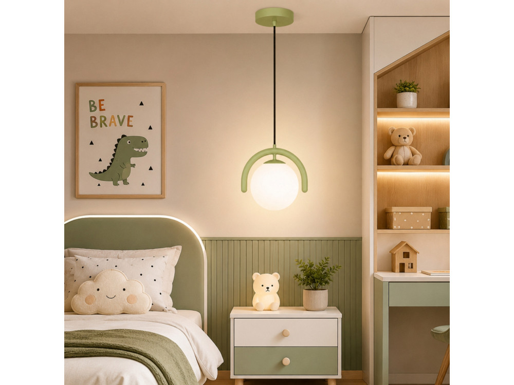 Metalowa lampa wisząca „GEDIK-20441” – 20 x 20 cm – kolor miętowy