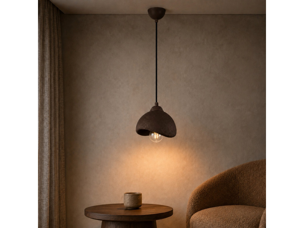 Metalowa lampa wisząca „Vegas” – 21 x 20 cm – brązowa