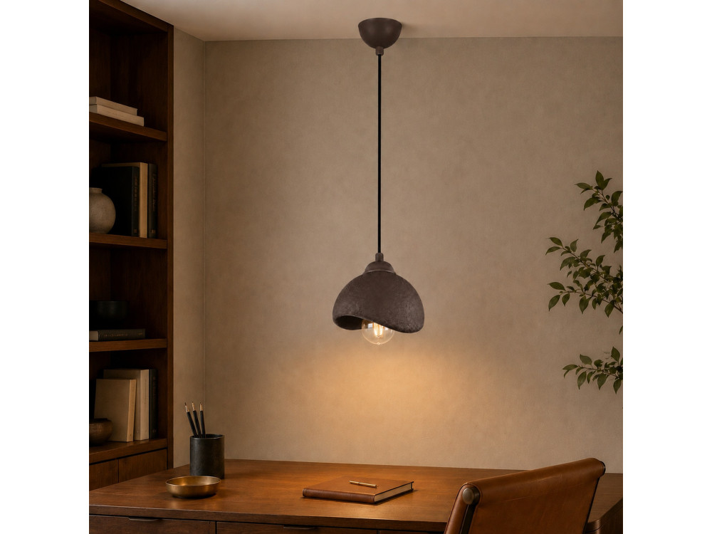 Metalowa lampa wisząca „Vegas” – 21 x 20 cm – brązowa