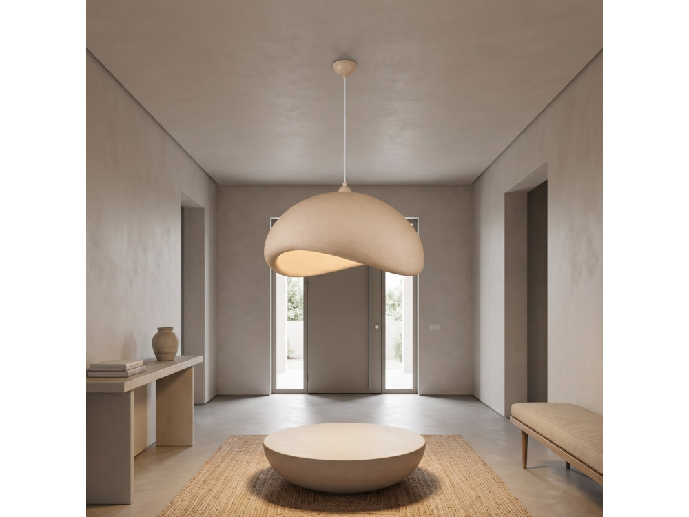 Metalowa lampa wisząca „Vegas” – 64 x 51 cm – beżowa