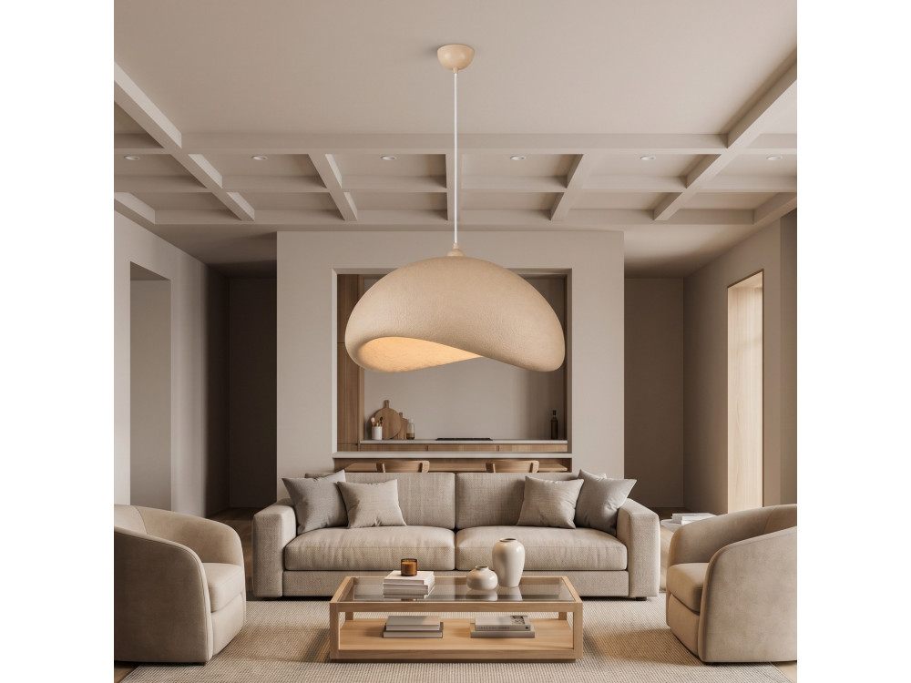 Metalowa lampa wisząca „Vegas” – 64 x 51 cm – beżowa