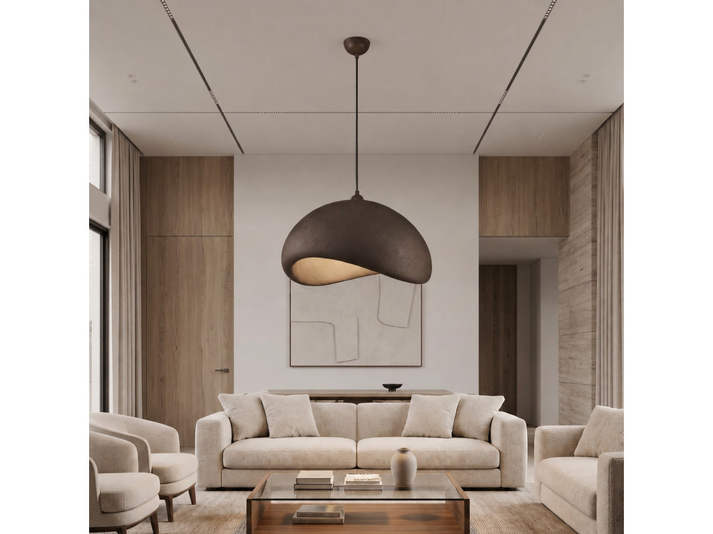 Metalowa lampa wisząca „Vegas” – 64 x 51 cm – brązowa