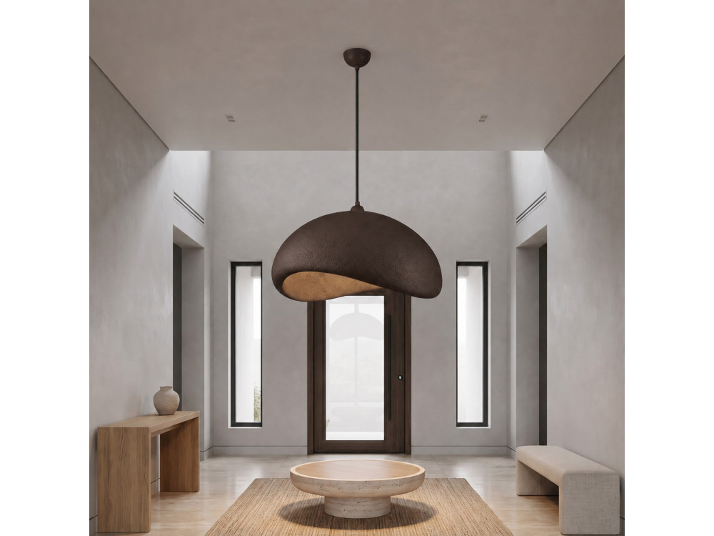 Metalowa lampa wisząca „Vegas” – 64 x 51 cm – brązowa
