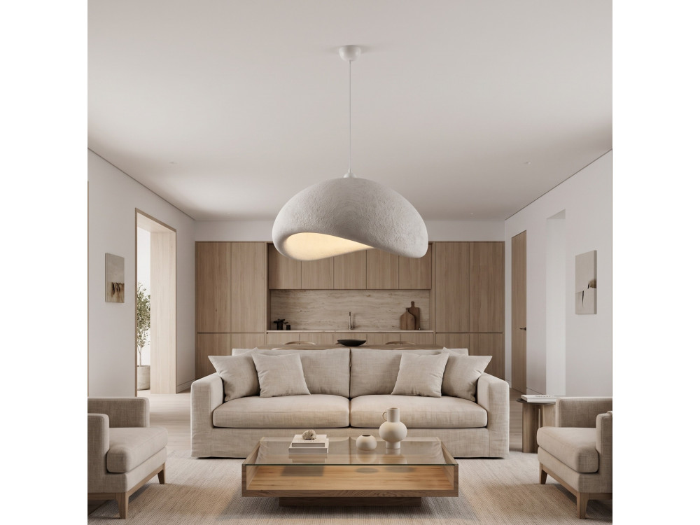 Metalowa lampa wisząca „Vegas” – 64 x 51 cm – biała