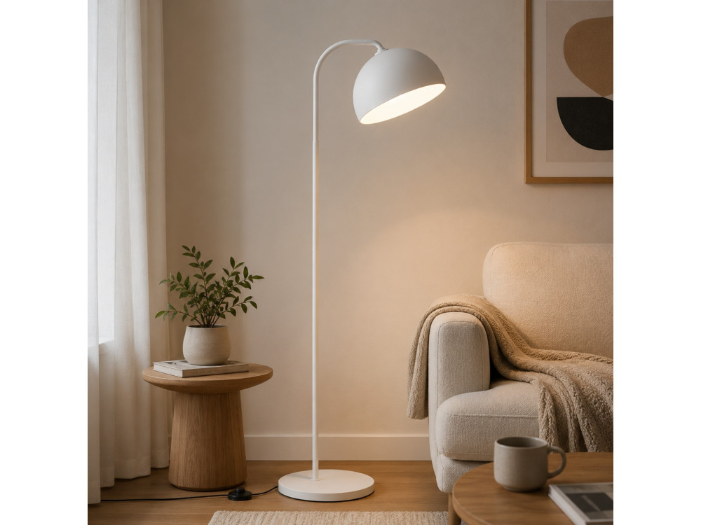 Metalowa lampa podłogowa „Yaka” – 51 x 51 cm – biała