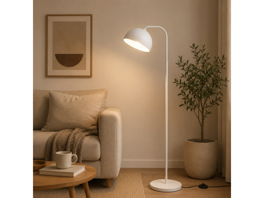 Metalowa lampa podłogowa „Yaka” – 51 x 51 cm – biała