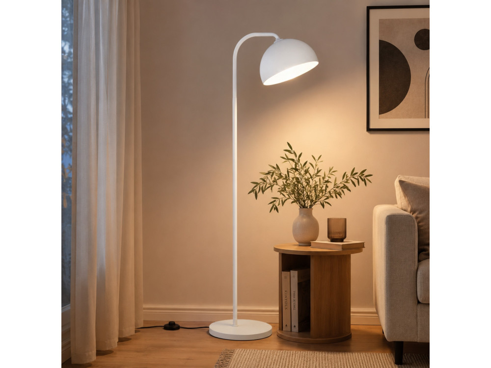 Metalowa lampa podłogowa „Yaka” – 51 x 51 cm – biała