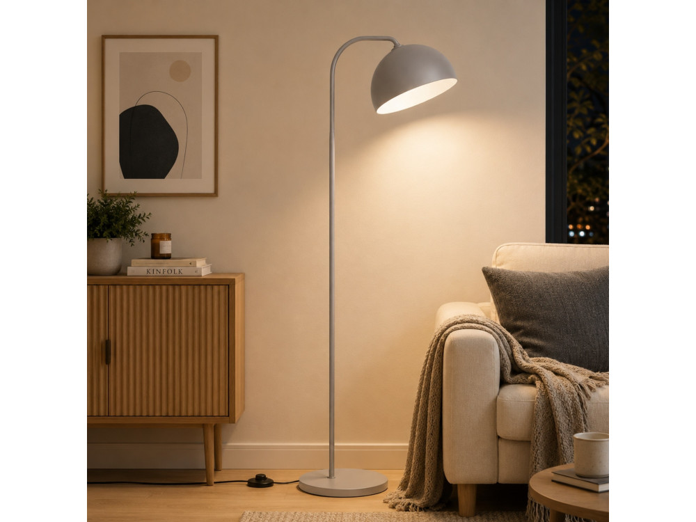 Metalowa lampa podłogowa „Yaka” – 51 x 51 cm – szara