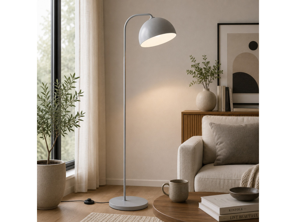 Metalowa lampa podłogowa „Yaka” – 51 x 51 cm – szara