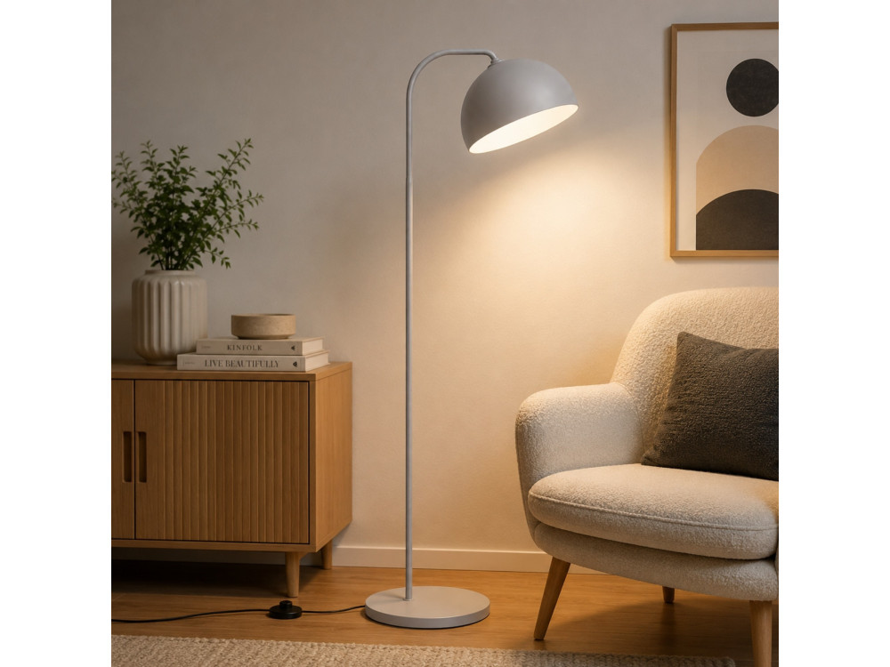 Metalowa lampa podłogowa „Yaka” – 51 x 51 cm – szara