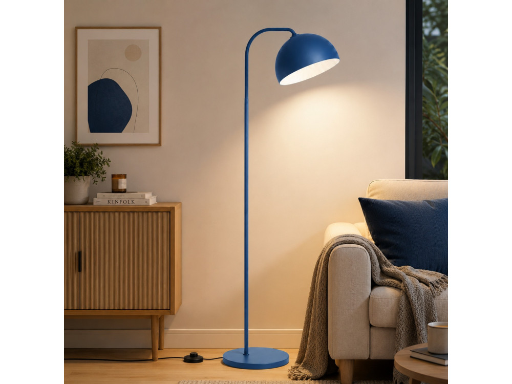 Metalowa lampa podłogowa „Yaka” – 51 x 51 cm – niebieska