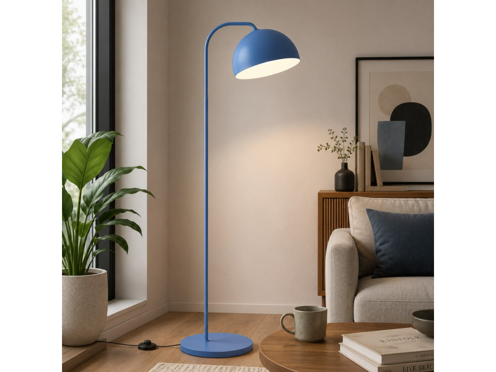 Metalowa lampa podłogowa „Yaka” – 51 x 51 cm – niebieska