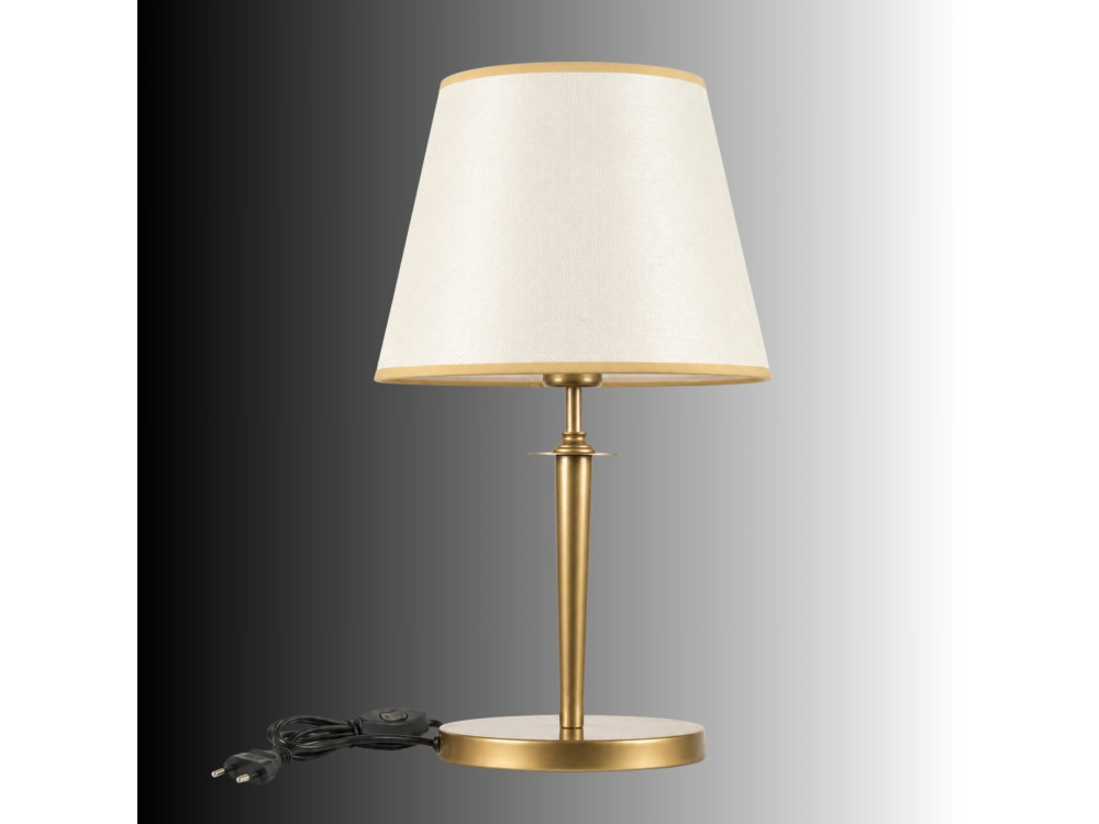 Metalowa lampa stołowa „Milano” – 31 x 31 cm – beżowa