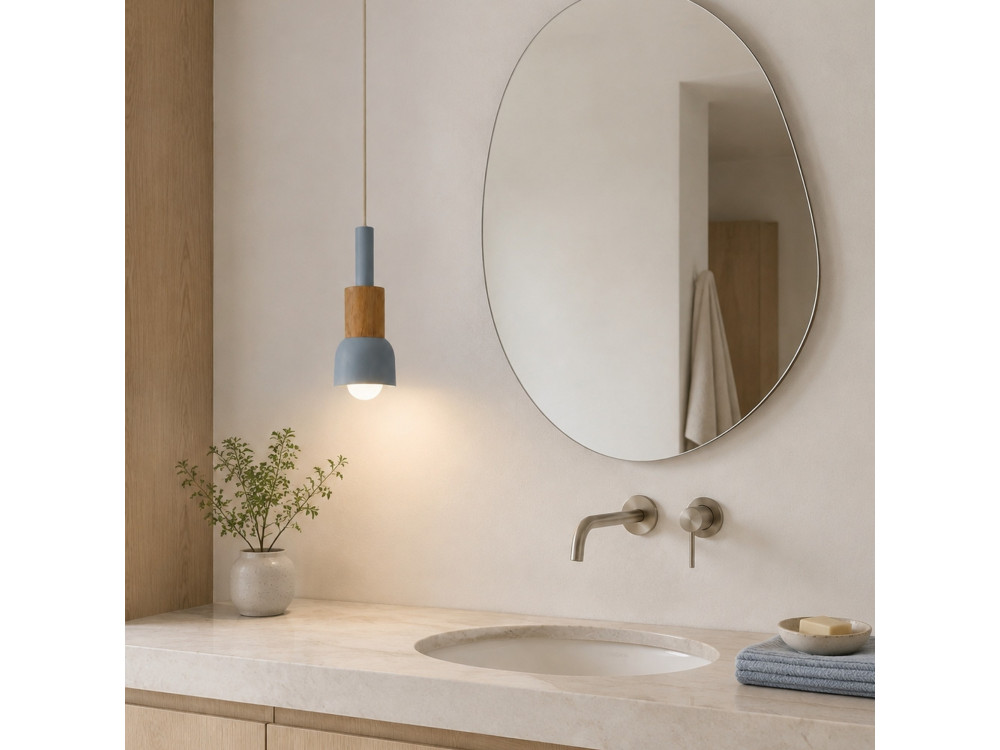 Metalowa lampa wisząca „Elwood” – 10 x 25 cm – niebieska