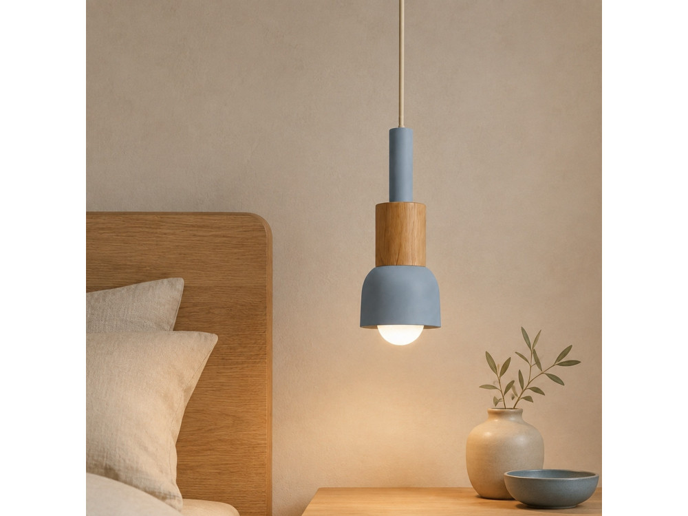 Metalowa lampa wisząca „Elwood” – 10 x 25 cm – niebieska