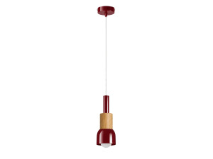 Metalowa lampa wisząca „Elwood” – 10 x 25 cm – czerwona