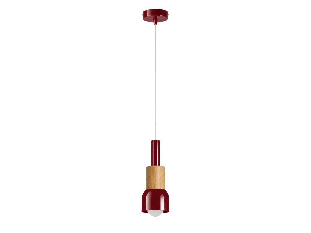 Metalowa lampa wisząca „Elwood” – 10 x 25 cm – czerwona
