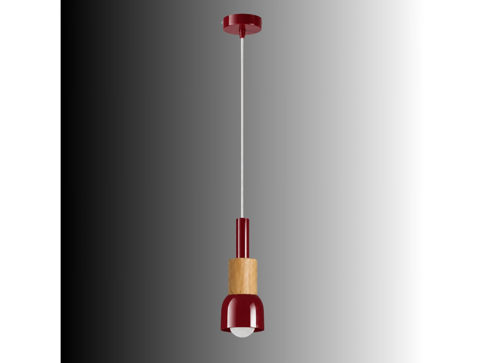 Metalowa lampa wisząca „Elwood” – 10 x 25 cm – czerwona