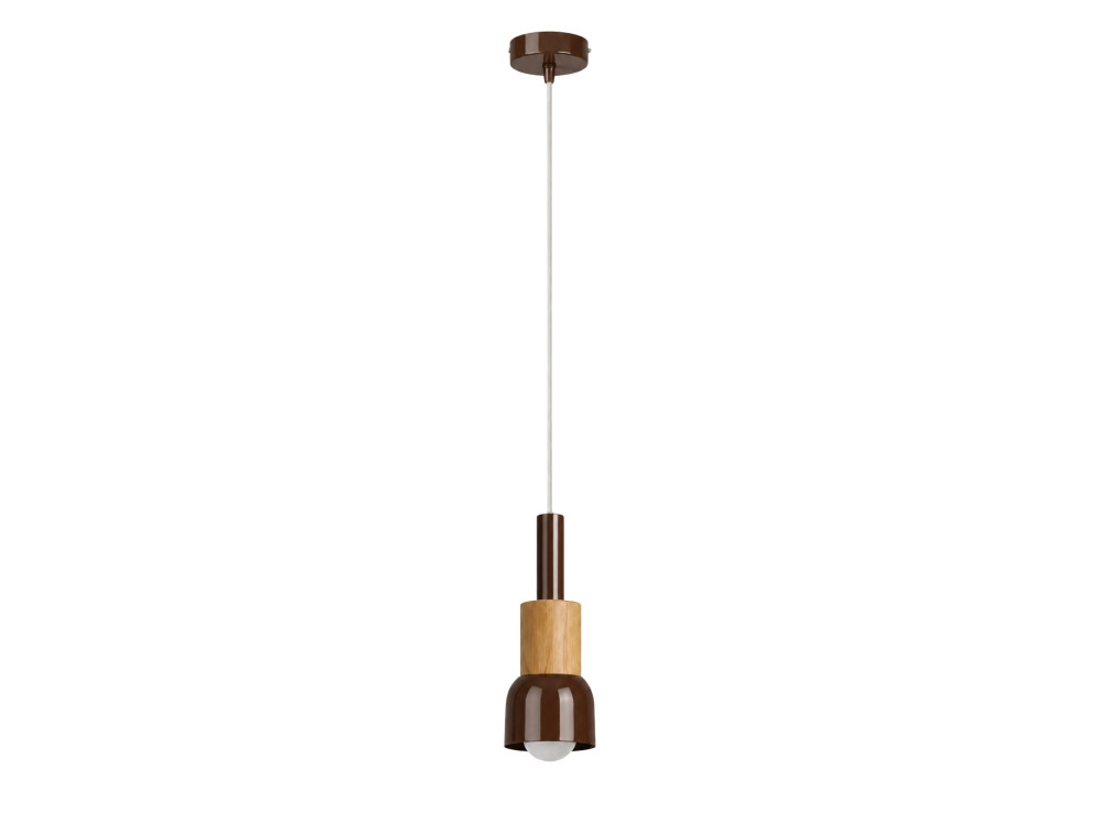 Metalowa lampa wisząca „Elwood” – 10 x 25 cm – brązowa