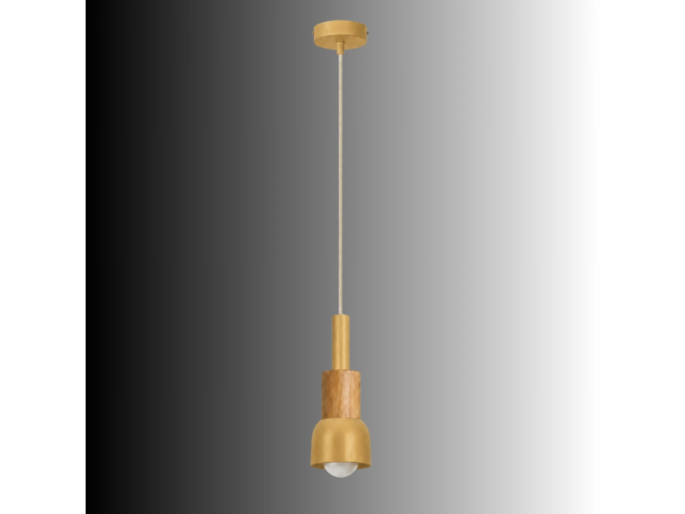 Metalowa lampa wisząca „Elwood” – 10 x 25 cm – żółta
