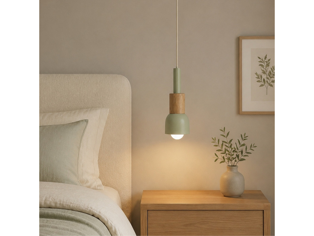 Metalowa lampa wisząca „Elwood” – 10 x 25 cm – zielona