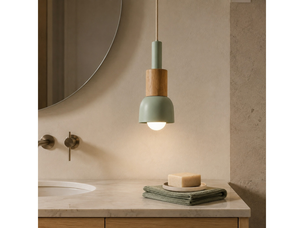 Metalowa lampa wisząca „Elwood” – 10 x 25 cm – zielona