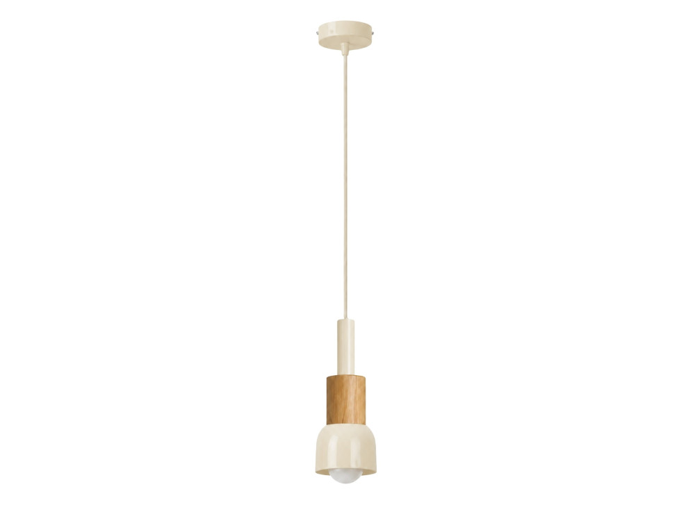 Metalowa lampa wisząca „Elwood” – 10 x 25 cm – beżowa
