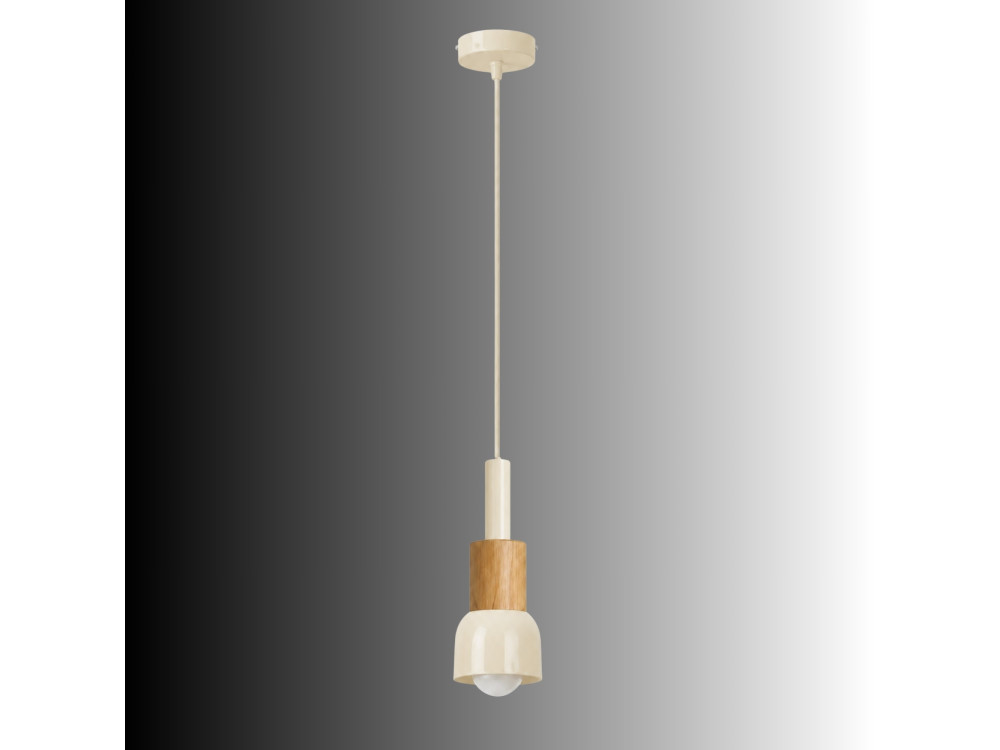 Metalowa lampa wisząca „Elwood” – 10 x 25 cm – beżowa