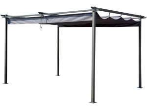 Pergola z rozsuwanym dachem - 3 x 4 m - Szara