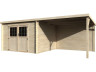 Drewniana altana ogrodowa „Eden” z przedłużeniem – 18,02 m² – 6,05 x 2,98 x 2,09 m – 28 mm