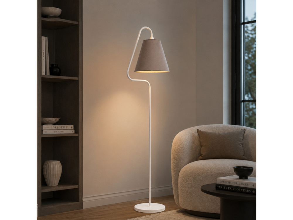 Metalowa lampa stojąca „Altur” – 45 x 35 x 162 cm – biała