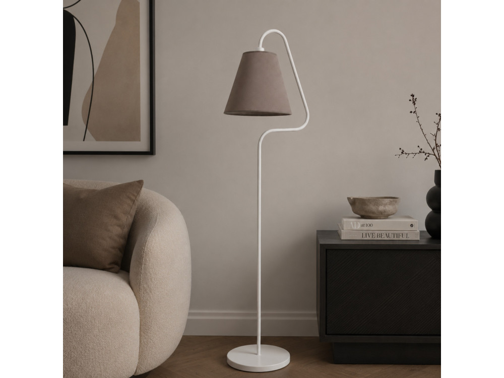 Metalowa lampa stojąca „Altur” – 45 x 35 x 162 cm – biała