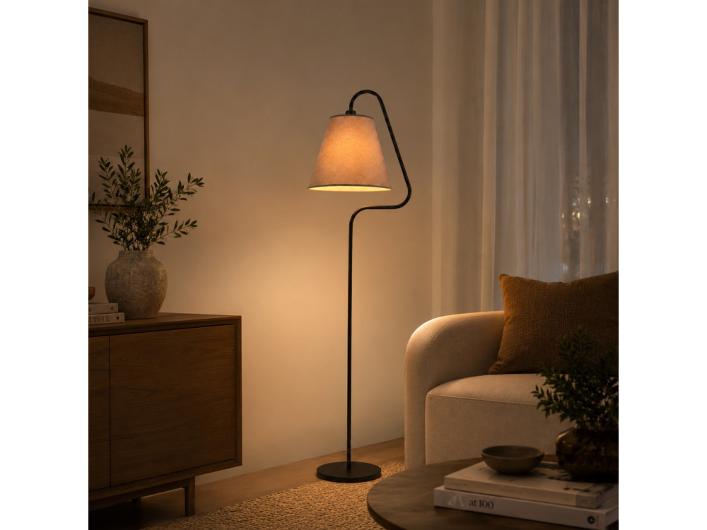 Metalowa lampa podłogowa „Altur” – 45 x 35 x 162 cm – czarna