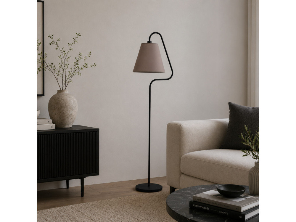 Metalowa lampa podłogowa „Altur” – 45 x 35 x 162 cm – czarna